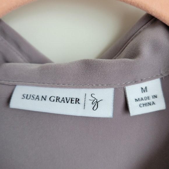 Susan Graver Taupe Lightweight Shirt/Shacket. Slightly Oversized M EUC - Picture 5 of 5